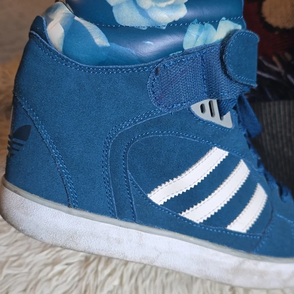 Adidas Amberlight Up high top Wedge sneakers in Trible Blue White Alumi 7.5 - Picture 8 of 12